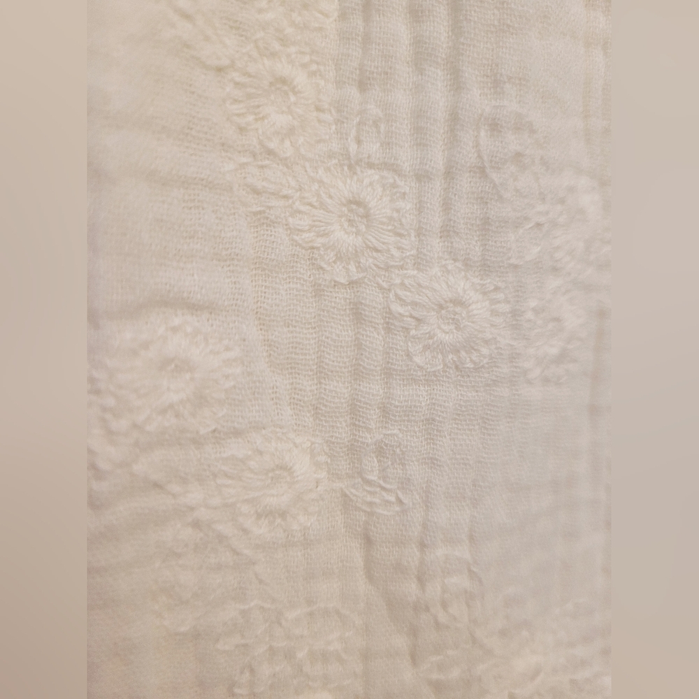 Women’s White Sundress - Elegant Tiered V-Neck Dress - Picture 9 of 11